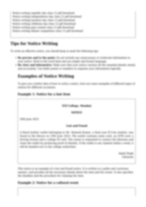 Image result for Notice Writing for Class 12