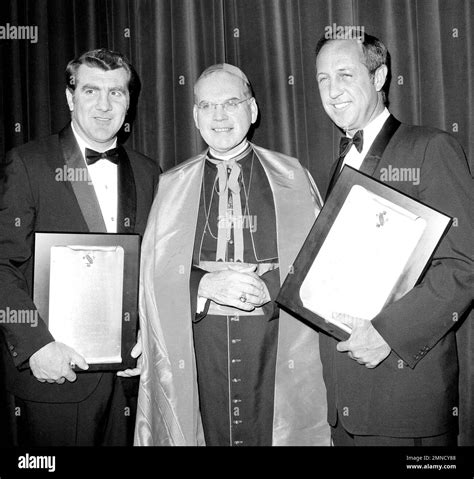 Terence Cardinal Cooke, Archbishop of New York, center, stands with ...