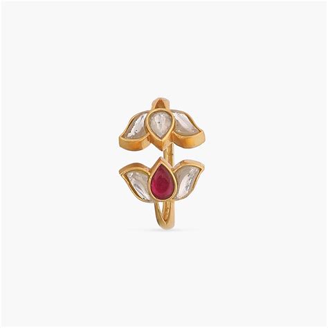 Buy Taamara Kempu Jadau Silver Finger Ring | 925 Silver | Paksha ...