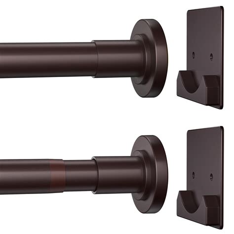 Rubbed Bronze Curtain Rods Art Decor 6 ft. Non-Telescoping Single ...