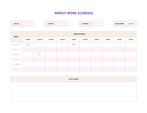 Free Bi-Weekly Schedule Template for Excel