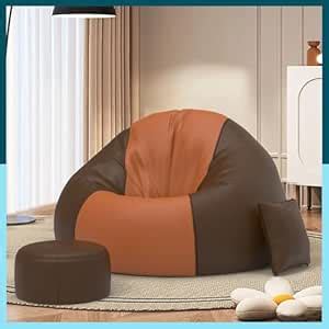 ComfyBean Bag with Beans Filled 4XL Bean Bag Sofa with Free Cushion and ...