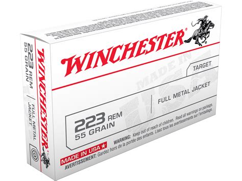 Winchester White Box USA 223 Remington Ammo 55 Grain Full Metal Jacket