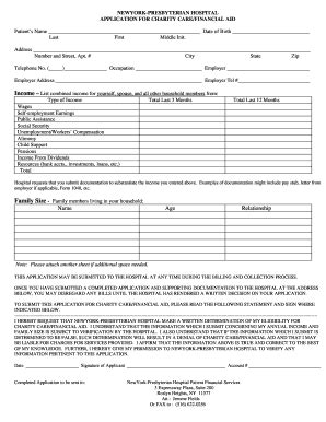 2012 Form NY NewYork-Presbyterian Hospital Application for Charity Care ...