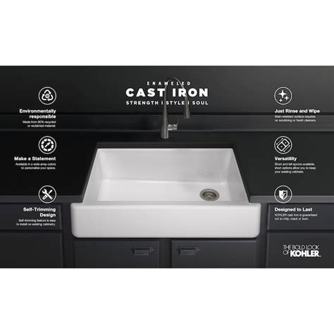KOHLER Iron/Tones 27-Inch Top-/Undermount Single-Bowl Kitchen Sink in ...