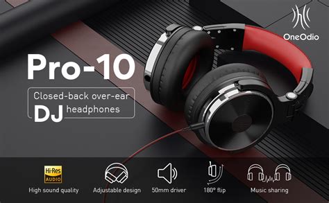 OneOdio Pro-10 Over Ear Headphone, Wired Bass Headsets with 50mm Driver ...