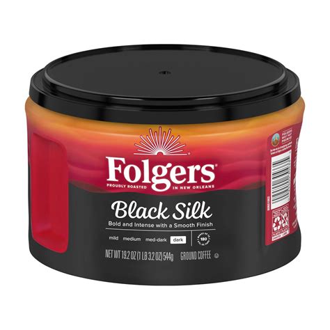 Buy Folgers Black Silk Ground Coffee, Smooth Dark Roast, 19.2 oz from ...