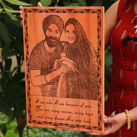 Personalized Wooden Plaque with Couple’s Photo and Romantic Message ...