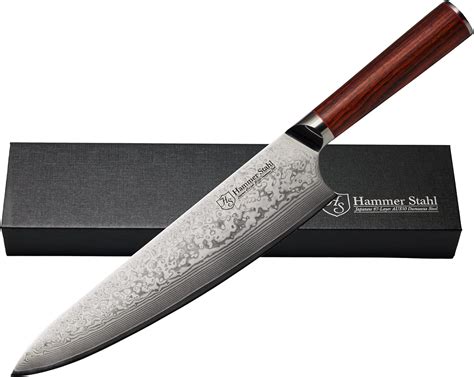 Amazon.com: Hammer Stahl 9 Inch Damascus Chef Knife | Professional ...