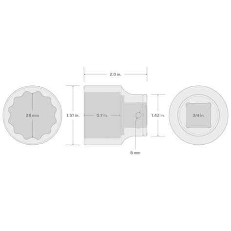 TEKTON 3/4-in Drive Metric 28mm Shallow Socket in the Sockets & Socket ...