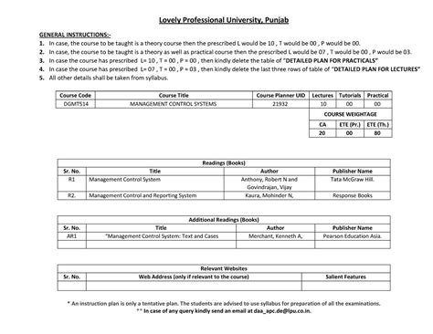 DMGT514 - An instruction plan is only a tentative plan. The students ...
