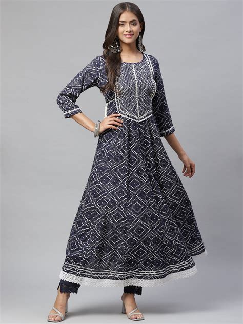 Blue Bunkari Women Embroidery Anarkali Kurta