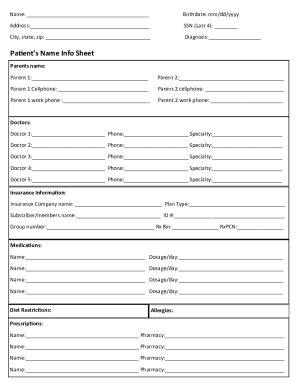 Fillable Online Patient Information and Medical History Form Fax Email ...
