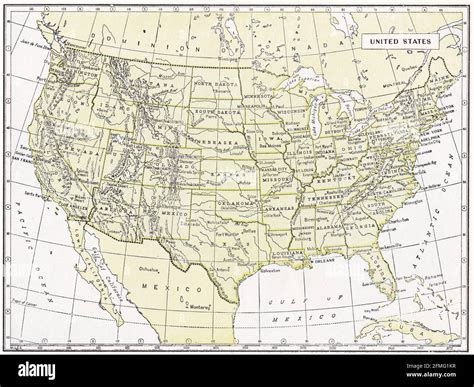 Vintage map of The United States, USA 1930s Stock Photo - Alamy