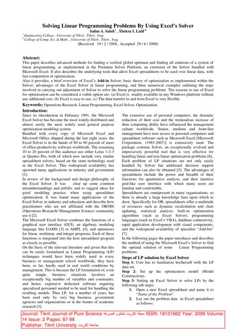Solving Linear Programming in Excel 的图像结果