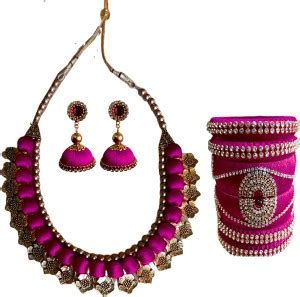 SRI Metal, Dori Purple Jewellery Set Price in India - Buy SRI Metal ...