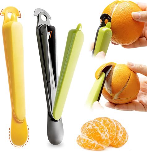 COKSDUPID 2PCS Orange Peeler | Easy To Peel Orange Citrus Peeler Tool | Plastic Orange Orange ...