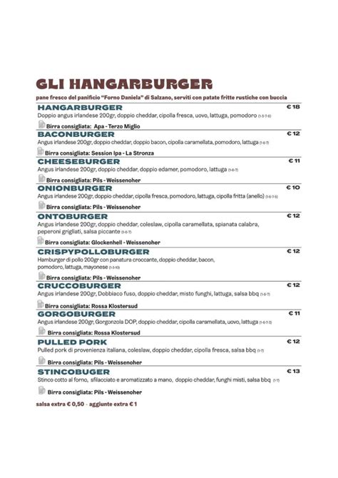 Menu 2024 - Hangar 21 in Venice | TheFork