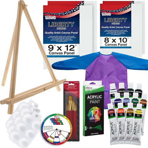 U.S. Art Supply 29-Piece Children's Acrylic Paint Artist Set with India ...