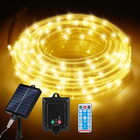 IMAGE Solar Rope Lights Outdoor Waterproof, 66FT 200 LED Solar Outdoor ...