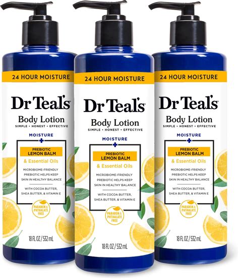 Amazon.com : Dr Teal's Body Lotion, Lemon Prebiotic Lemon Balm ...
