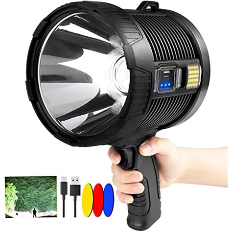 Super Bright Rechargeable Spotlight 300000 High Lumens LED Handheld ...