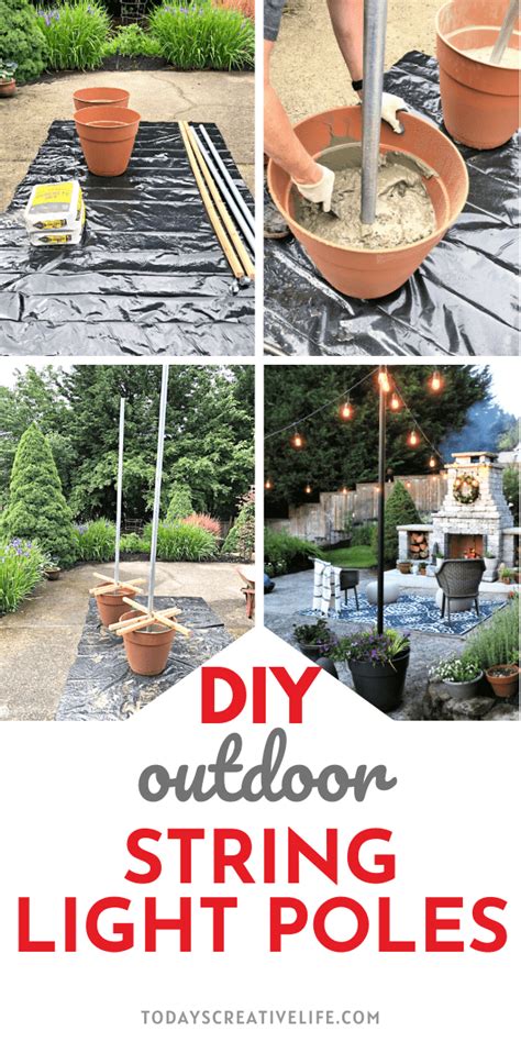 Patio String Light Pole Ideas - Patio Ideas