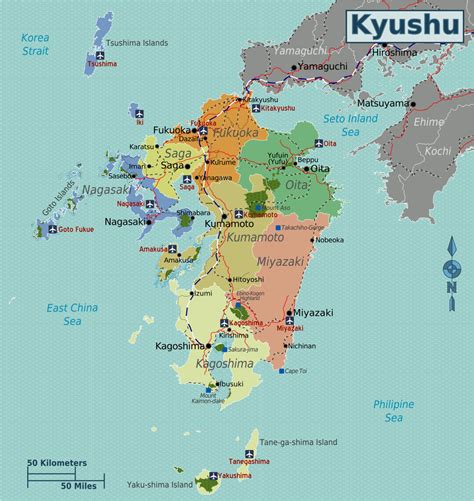 Map Of Japan Kyushu Region