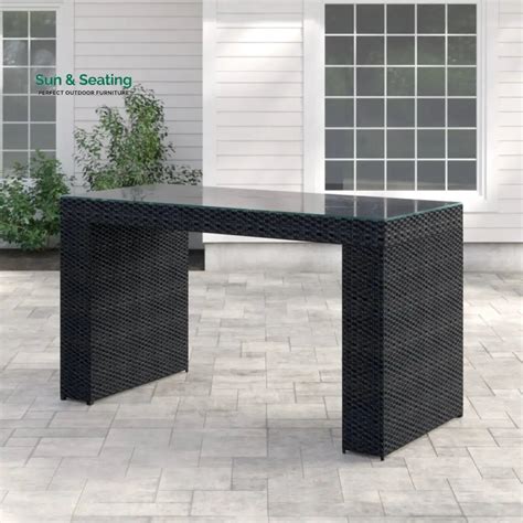 Litani Outdoor Patio Bar Sets 6 Chairs and 1 Table (Dark Brown) – Sun ...