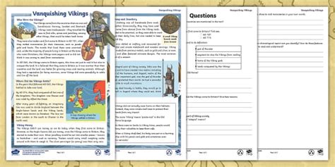 Vikings KS2 Non-Fiction Differentiated Reading Comprehension