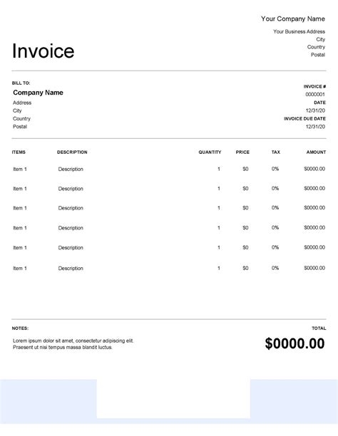 Image result for Sample Invoices Printable