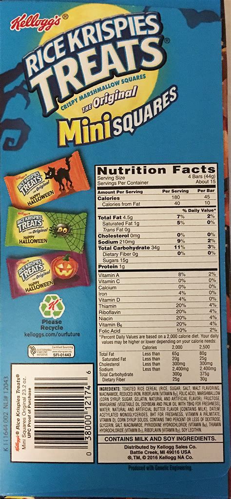 Rice Krispies Nutrition Facts Label