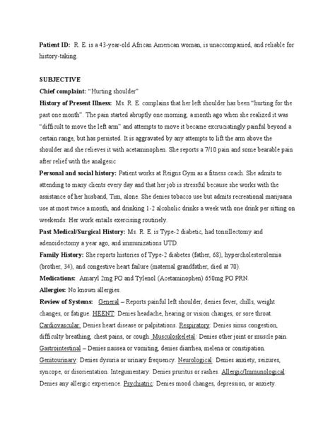 Image result for Musculoskeletal Soap Note Example