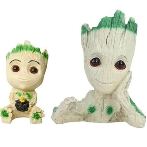 Wonderland Garden Baby Groot Planter and Mini Figurine Set - Resin ...