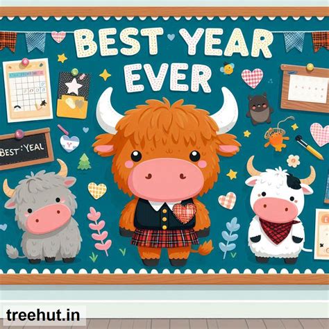Highland Cow, End of Year Bulletin Board Ideas, Best Year Ever