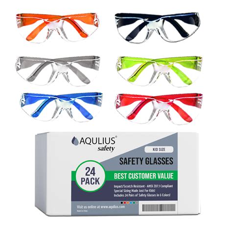 Aqulius 24 Pack Kids Safety Glasses Ansi Z87 6 Colors | Desertcart INDIA