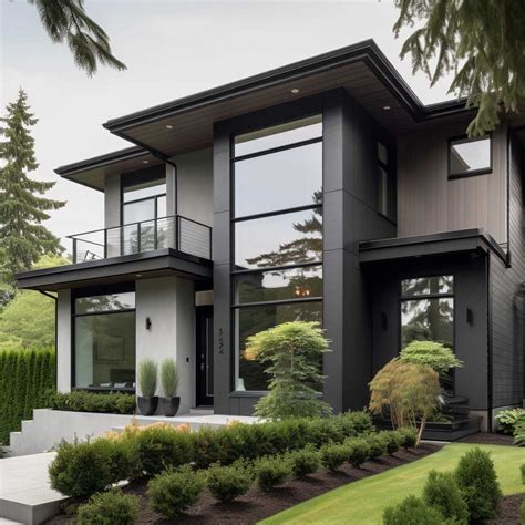 12+ Grey House with Black Trim Inspirations for a Striking Facade