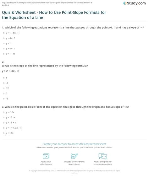 Point-Slope Form Practice Problems 的图像结果