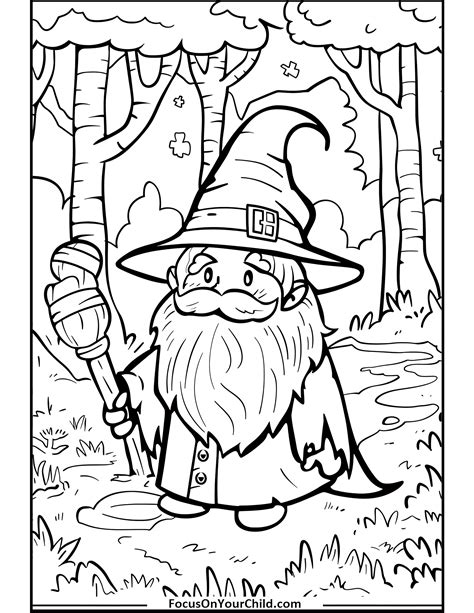 Image result for Wizard Coloring Pages