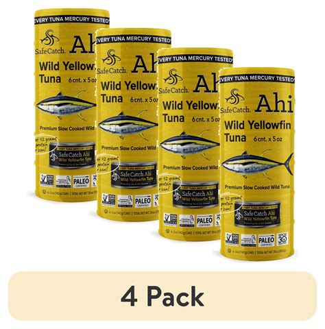 (4 pack) Safe Catch Ahi Wild Yellowfin Tuna, 5 Oz, 6 Count - Walmart.com