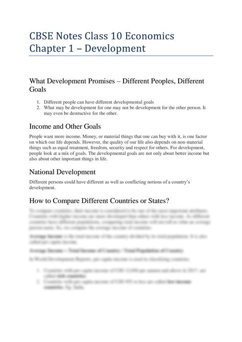 Image result for Economic Class 10 Chapter 1 Development Notes