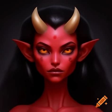 Male demon with black horns, red eyes, and black facemask in ...