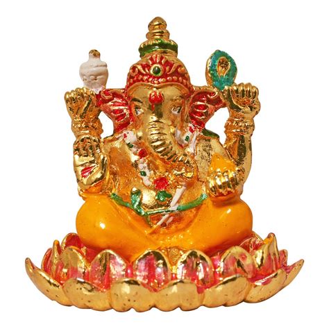 Buy ART N HUB Brass Golden Finish Hindu God Shri Ganesh Statue Lord ...