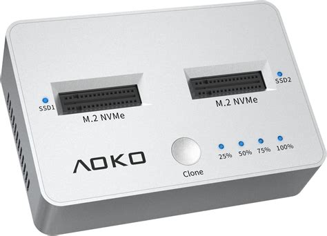 Buy AOKO M.2 NVMe Dual-Bay Docking Station Clone Duplicator,USB C 3.2 ...
