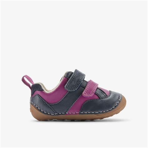 Girls Tiny Sky Toddler Navy Purple Shoes Pre Walker Riptape | Clarks Outlet