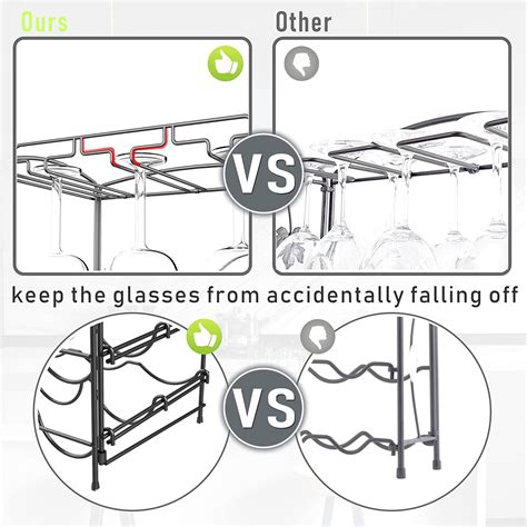 Buy Wine Rack Countertop, EMT ETRENDS Wine Holder for 6 Bottles and 6-9 ...