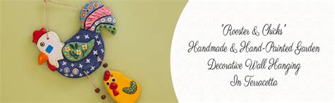 Buy ExclusiveLane Birds 'Rooster & Chicks' Handmade & Handpainted ...