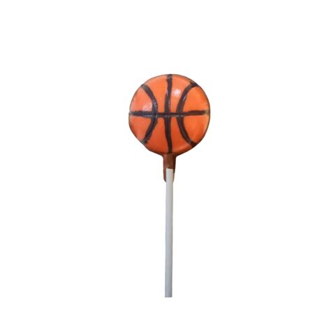 Small Orange Basketball White or Milk Chocolate Lollipop Sucker 1.0oz ...