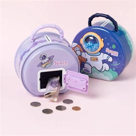 Space Themed Lockable Round Piggy Bank – Little Joy Company