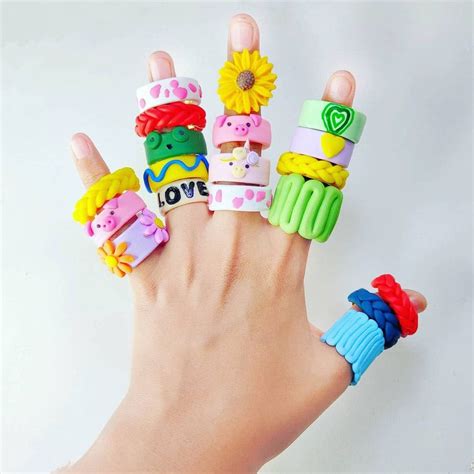 Buy Chunky Clay Rings, Trendy Jewellery Online | LBB